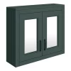 Chatsworth Green 2-Door Mirror Cabinet - 690mm Wide With Matt Black Handles 2 Chatsworth Green 2-Door Mirror Cabinet - 690mm Wide With Matt Black Handles -Vanity Unit Bathroom Suites mcabgrnmb d2