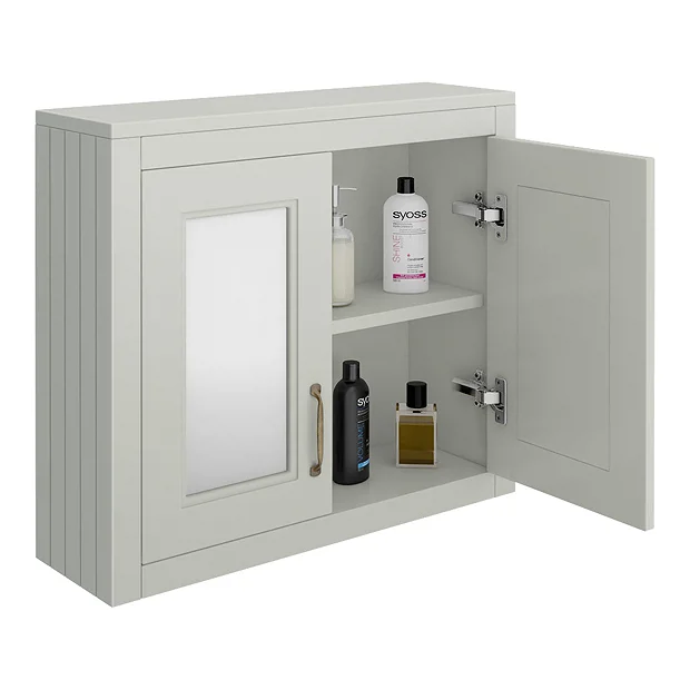 Chatsworth 690mm Grey 2-Door Mirror Cabinet 5 Chatsworth 690mm Grey 2-Door Mirror Cabinet - Image 3