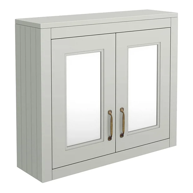 Chatsworth 690mm Grey 2-Door Mirror Cabinet 6 Chatsworth 690mm Grey 2-Door Mirror Cabinet - Image 4