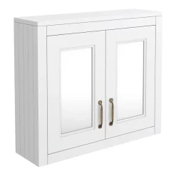 Chatsworth 690mm White 2-Door Mirror Cabinet -Vanity Unit Bathroom Suites mcabwht d2