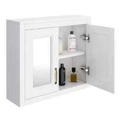 Chatsworth 690mm White 2-Door Mirror Cabinet -Vanity Unit Bathroom Suites mcabwht detail1