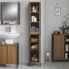 Milan Bathroom Milan Industrial Matt Black Framed Tall Bathroom Storage Unit - Wood Effect 1 Milan Bathroom Milan Industrial Matt Black Framed Tall Bathroom Storage Unit - Wood Effect -Vanity Unit Bathroom Suites mil354md3
