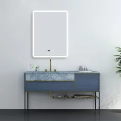 Toreno 600 X 800mm LED Bluetooth Mirror Incl. Shaver Socket + Anti-Fog -Vanity Unit Bathroom Suites mir010n d3