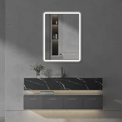 Toreno 600 X 800mm LED Bluetooth Mirror Incl. Shaver Socket + Anti-Fog -Vanity Unit Bathroom Suites mir010n d4