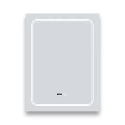 Toreno 500x700mm LED Illuminated Mirror Inc. Anti-Fog, Digital Clock & Touch Sensor -Vanity Unit Bathroom Suites mir020 d1n