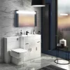 Toreno 800x600mm LED Illuminated Mirror Incl. Anti-Fog, Digital Clock & Touch Sensor -Vanity Unit Bathroom Suites mir042 d3