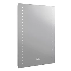 Toreno 600x800mm LED Bathroom Mirror Incl. Digital Clock, Anti-Fog & Shaving Socket