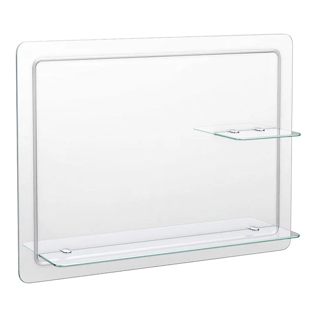 Trafalgar 800 X 600mm Rectangular Bevelled Bathroom Mirror With 2 X Glass Shelves 3 Trafalgar 800 X 600mm Rectangular Bevelled Bathroom Mirror With 2 X Glass Shelves