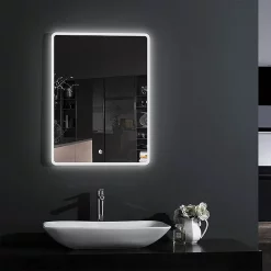 Croydex Chilcombe Hang N Lock Illuminated Mirror With Demister Pad 500 X 700mm -Vanity Unit Bathroom Suites mm720200e d1