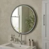 Heritage Bathroom Heritage Newick Black 800mm Illuminated Circular Mirror With Demister Pad -Vanity Unit Bathroom Suites mnebl800 d1