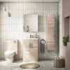 Klyn Bathroom Brooklyn Natural Oak 600mm Bathroom Mirror Cabinet - 2 Door -Vanity Unit Bathroom Suites moc623 n d3