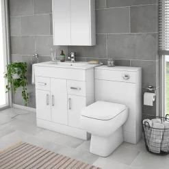Toreno 1300mm Gloss White Vanity Unit Bathroom Suite - Depth 400/200mm 13 Toreno 1300mm Gloss White Vanity Unit Bathroom Suite - Depth 400/200mm -Vanity Unit Bathroom Suites mod1300 n d1