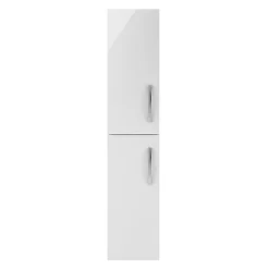 Klyn Bathroom Brooklyn Wall Hung 2 Door Tall Storage Cabinet - White Gloss -Vanity Unit Bathroom Suites mod162 detail1