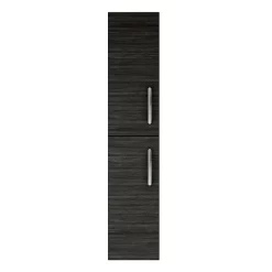 Klyn Bathroom Brooklyn Wall Hung 2 Door Tall Storage Cabinet - Hacienda Black -Vanity Unit Bathroom Suites mod662 d1n
