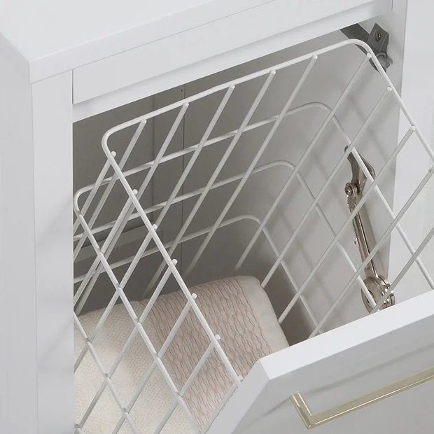 Victorian Plumbing Montrose White Laundry Unit With Brushed Brass Handle 5 Victorian Plumbing Montrose White Laundry Unit With Brushed Brass Handle - Image 3