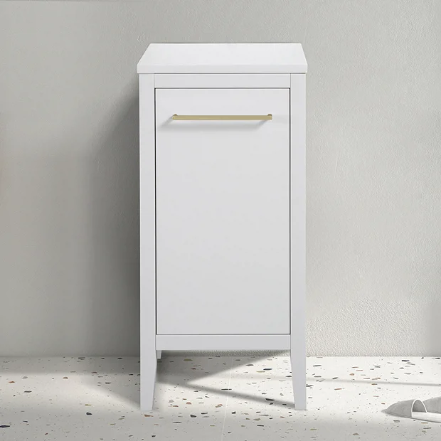 Victorian Plumbing Montrose White Laundry Unit With Brushed Brass Handle 3 Victorian Plumbing Montrose White Laundry Unit With Brushed Brass Handle