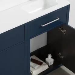Victorian Plumbing Montrose Indigo Blue Combination Vanity And WC Unit With Chrome Handles And Flush
