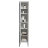 Victorian Plumbing Montrose Dove Grey Tall Storage Unit With Brushed Brass Handles -Vanity Unit Bathroom Suites mtumgbb d2