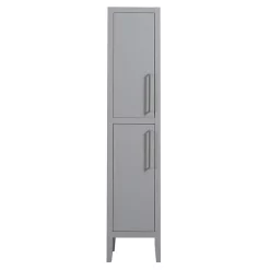 Victorian Plumbing Montrose Dove Grey Tall Storage Unit With Chrome Handles -Vanity Unit Bathroom Suites mtumgcp d1