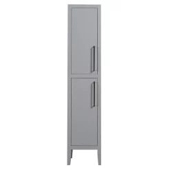 Victorian Plumbing Montrose Dove Grey Tall Storage Unit With Matt Black Handles -Vanity Unit Bathroom Suites mtumgmb d1