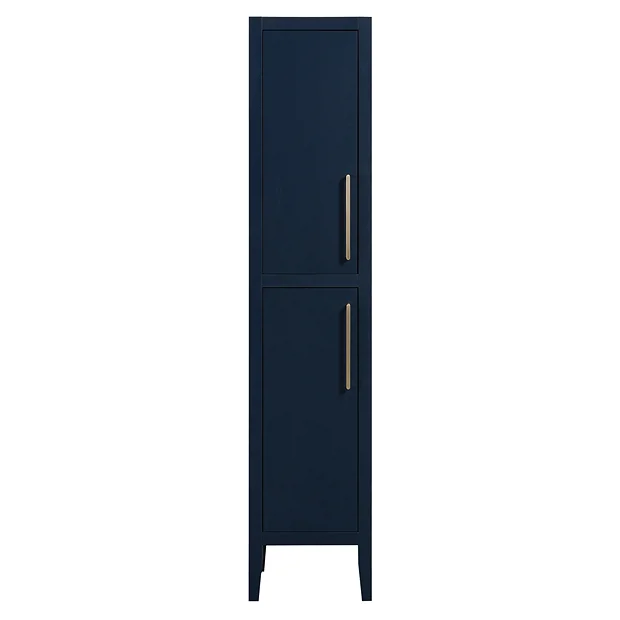 Victorian Plumbing Montrose Indigo Blue Tall Storage Unit With Brushed Brass Handles 5 Victorian Plumbing Montrose Indigo Blue Tall Storage Unit With Brushed Brass Handles - Image 3