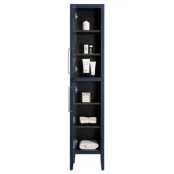 Victorian Plumbing Montrose Indigo Blue Tall Storage Unit With Chrome Handles