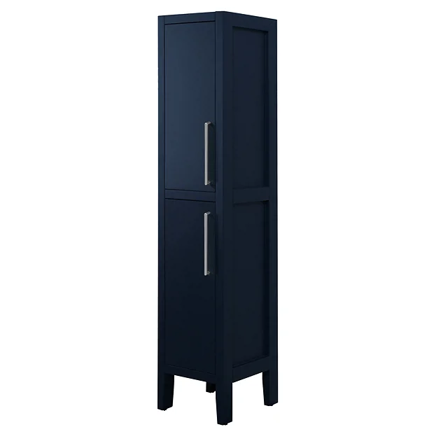 Victorian Plumbing Montrose Indigo Blue Tall Storage Unit With Chrome Handles 4 Victorian Plumbing Montrose Indigo Blue Tall Storage Unit With Chrome Handles - Image 2