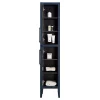 Victorian Plumbing Montrose Indigo Blue Tall Storage Unit With Matt Black Handles -Vanity Unit Bathroom Suites mtumimb d2