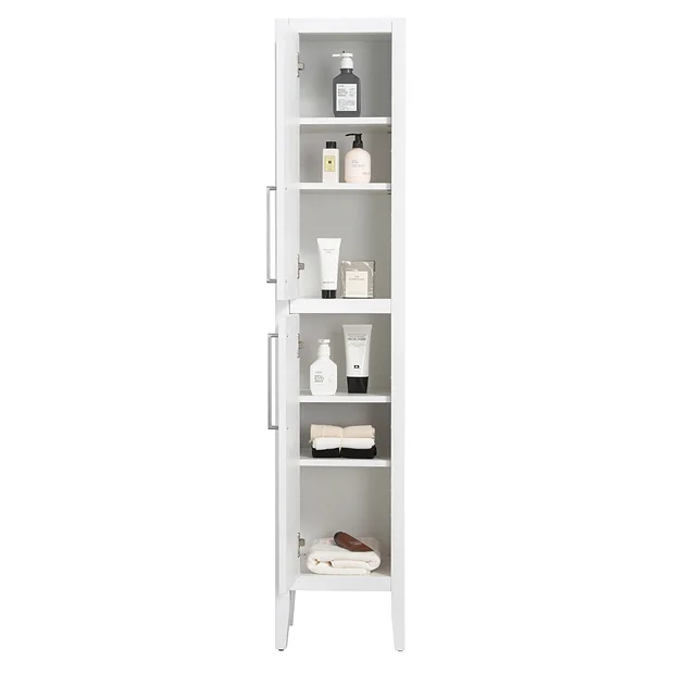 Victorian Plumbing Montrose White Tall Storage Unit With Chrome Handles 5 Victorian Plumbing Montrose White Tall Storage Unit With Chrome Handles - Image 3