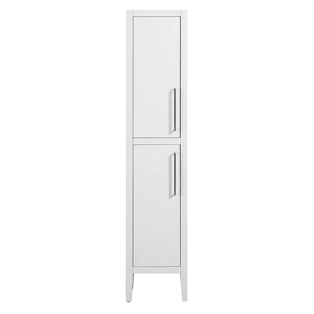 Victorian Plumbing Montrose White Tall Storage Unit With Chrome Handles 3 Victorian Plumbing Montrose White Tall Storage Unit With Chrome Handles