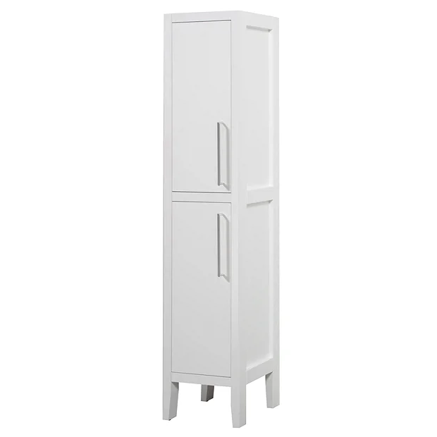 Victorian Plumbing Montrose White Tall Storage Unit With Chrome Handles 4 Victorian Plumbing Montrose White Tall Storage Unit With Chrome Handles - Image 2