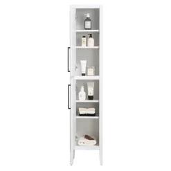 Victorian Plumbing Montrose White Tall Storage Unit With Matt Black Handles 7 Victorian Plumbing Montrose White Tall Storage Unit With Matt Black Handles -Vanity Unit Bathroom Suites mtumwmb d1