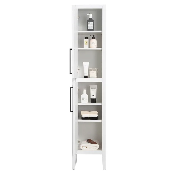Victorian Plumbing Montrose White Tall Storage Unit With Matt Black Handles 5 Victorian Plumbing Montrose White Tall Storage Unit With Matt Black Handles - Image 3