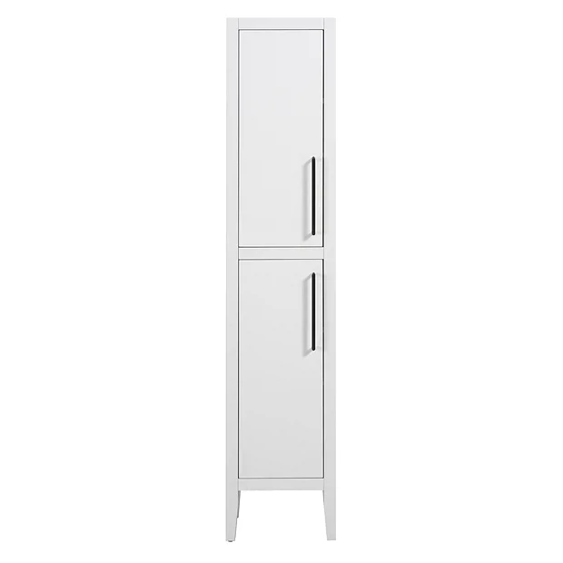 Victorian Plumbing Montrose White Tall Storage Unit With Matt Black Handles 3 Victorian Plumbing Montrose White Tall Storage Unit With Matt Black Handles