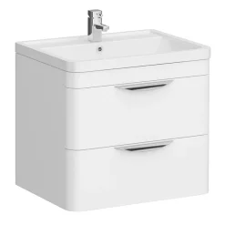 Monza­­ Bathroom Monza Gloss White Wall Hung Sink Vanity Unit + Square Toilet Package -Vanity Unit Bathroom Suites mzwhtwhvtp d1