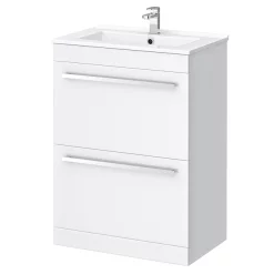 Nova Bathroom Nova High Gloss White Vanity Bathroom Suite - W1100 X D400/200mm -Vanity Unit Bathroom Suites novahighglosswhitevanitybathroomsuitew1100d1