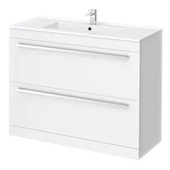 Nova Bathroom Nova High Gloss White Vanity Bathroom Suite - W1500 X D400/200mm -Vanity Unit Bathroom Suites novahighglosswhitevanitybathroomsuitew1500d1