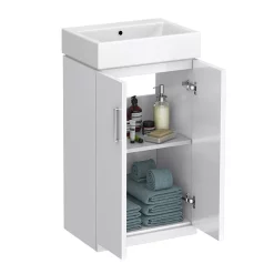 Nova Bathroom Nova Small Floor Standing 0TH Vanity + Square Toilet -Vanity Unit Bathroom Suites nvclkfs0th d2