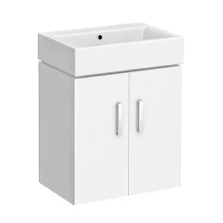 Nova Bathroom Nova Small Wall Hung 0TH Vanity + Square Toilet -Vanity Unit Bathroom Suites nvclkwh0th d1