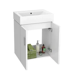 Nova Bathroom Nova Small Wall Hung 0TH Vanity + Square Toilet -Vanity Unit Bathroom Suites nvclkwh0th d2