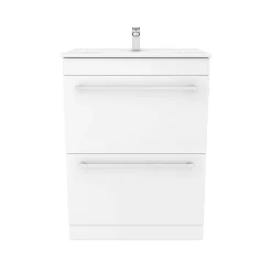Nova Bathroom Nova High Gloss White Vanity Bathroom Suite - W1100 X D400/200mm -Vanity Unit Bathroom Suites nwcvtfw600 n d2
