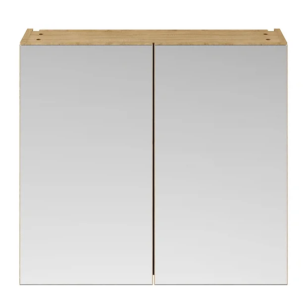 Klyn Bathroom Brooklyn 800mm Natural Oak Bathroom Mirror Cabinet - 2 Door 6 Klyn Bathroom Brooklyn 800mm Natural Oak Bathroom Mirror Cabinet - 2 Door - Image 4