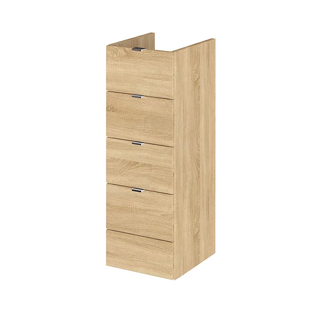 Hudson Reed 300x355mm Natural Oak Full Depth 4 Drawer Unit 3 Hudson Reed 300x355mm Natural Oak Full Depth 4 Drawer Unit