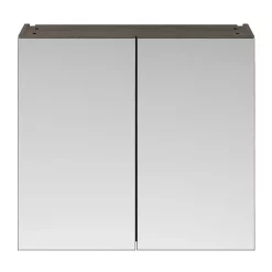 Klyn Bathroom Brooklyn 800mm Grey Avola Bathroom Mirror Cabinet - 2 Door -Vanity Unit Bathroom Suites off519 d2