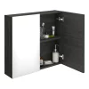 Klyn Bathroom Brooklyn 800mm Hacienda Black Bathroom Mirror Cabinet - 2 Door