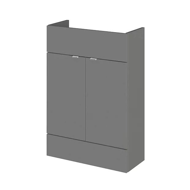 Hudson Reed 600x255mm Gloss Grey Compact Vanity Unit 4 Hudson Reed 600x255mm Gloss Grey Compact Vanity Unit - Image 2