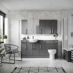 Hudson Reed 300x355mm Gloss Grey Full Depth Base Unit