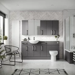 Hudson Reed 370mm Gloss Grey Decorative End Panel