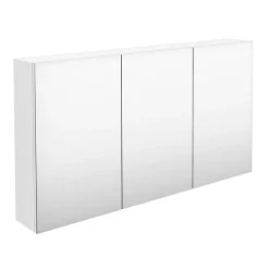 Hudson Reed 1350mm White Gloss 3 Door Mirror Cabinet -Vanity Unit Bathroom Suites qua009 nl