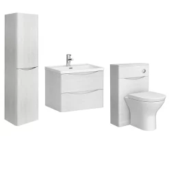 Monza­­ Bathroom Monza White Ash Wall Hung Bathroom Furniture Package -Vanity Unit Bathroom Suites rdwwhpk1 d1